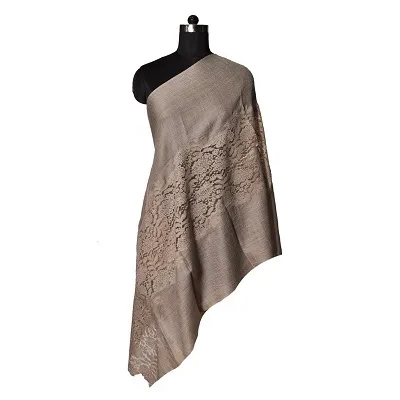 Fine Wool Eye Design Lace Stole