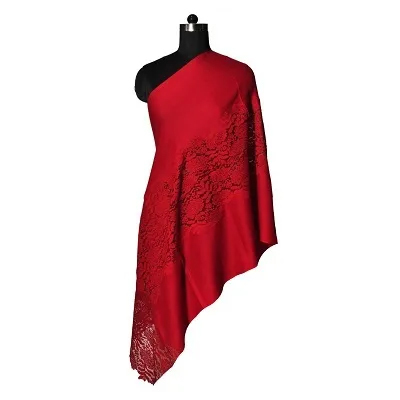 Fine Wool Eye Design Lace Stole