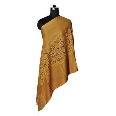 Fine Wool Eye Design Lace Stole