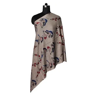 Fine Wool Screen Printed Stole - 1