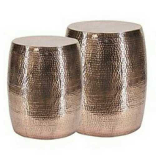 Decorative Item - 16" x 16" x 18" , Modern Round Hammered Copper Metal Design
