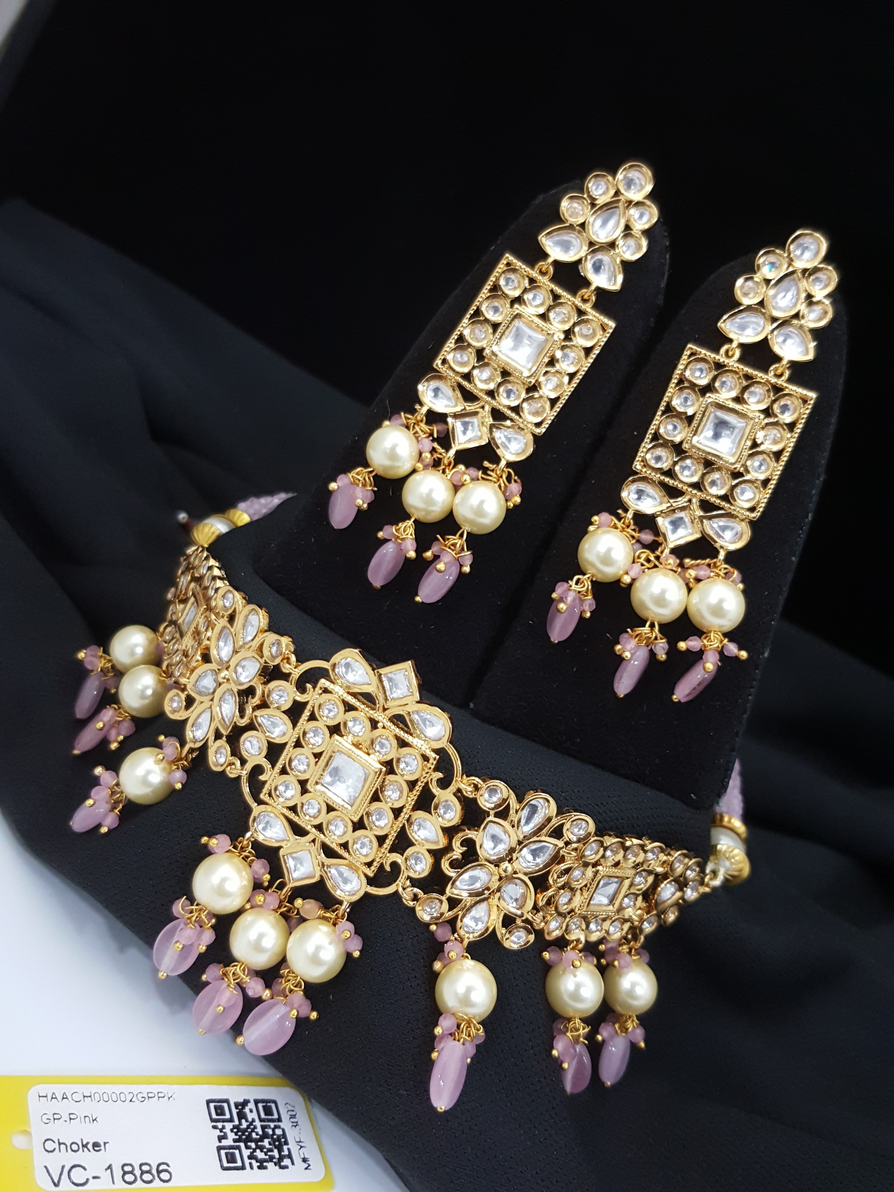 Kundan Necklace Set - Gold Plated, 16 Inches Length, Burgundy Color | Elegant Design, Stunning Stones, Perfect For Festive Wear & Special Occasions