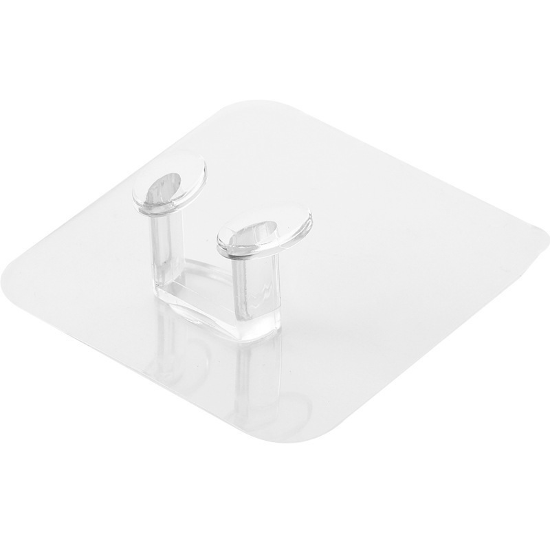 5 Pcs Adhesive Plug Socket Holder - Plastic Material, Dimensions: 6x6x2 Cm | Ideal For Kitchen Use, Random Shade Design