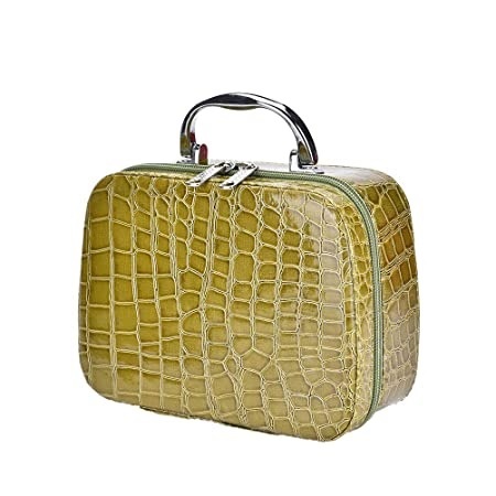 Cosmetic Storage Organizer - Pu Leather, 20 X 8 X 15 Cm | Includes 3 Olive, 3 Orange, 3 Black, 3 Pink, 3 Red, Zipper Top Design