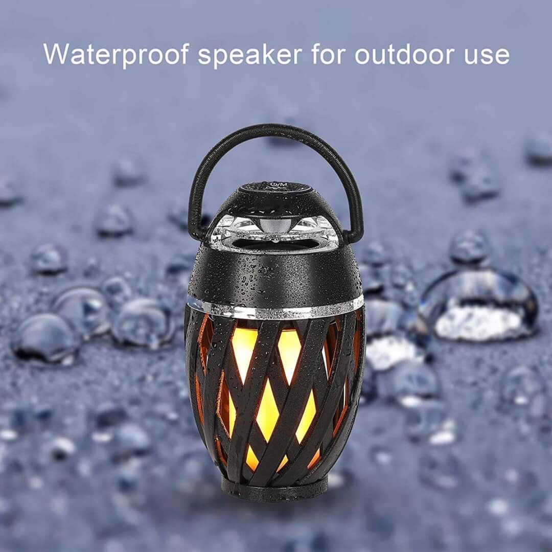 Led Bluetooth Flame Speaker - Plastic, Standard Size, Black | 5w High-power Sound, 360â° Stereo, 10-hour Battery, Adjustable Flame Brightness