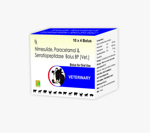 Nimesulide Paracetamol And Serratiopeptidase Bolus Veterinary Drugs