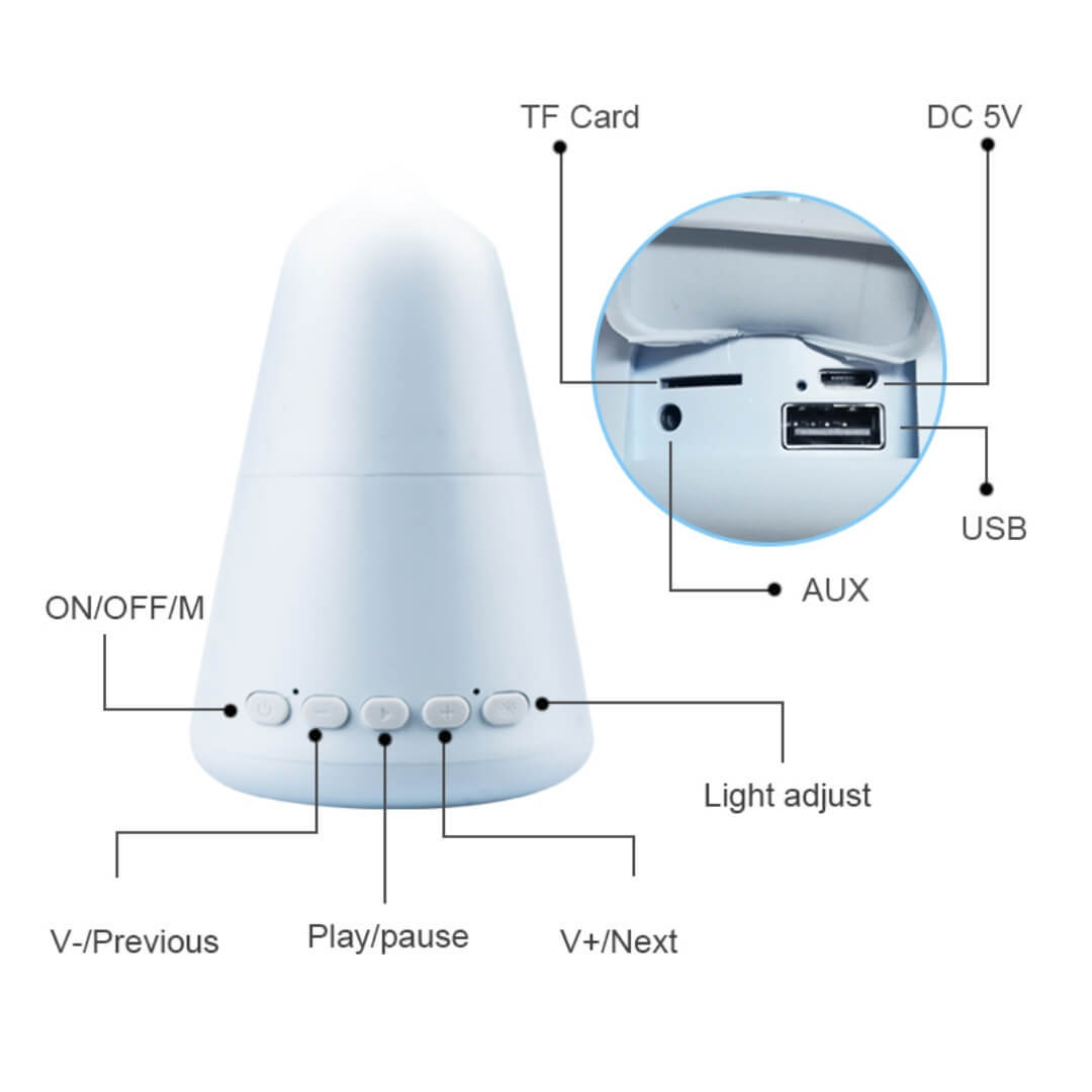 Abs Plastic Led Lamp With Bluetooth Speaker
