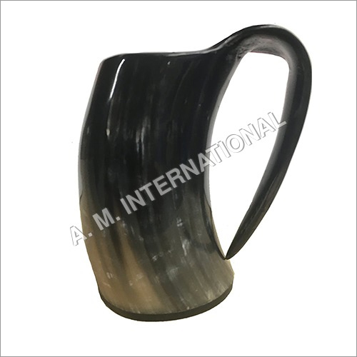 Buffalo Horn Drinking Mug - Carved Natural Horn, Unique Colour and Shape, Easy to Clean, Stylish Design, Long Service Life, Low Maintenance