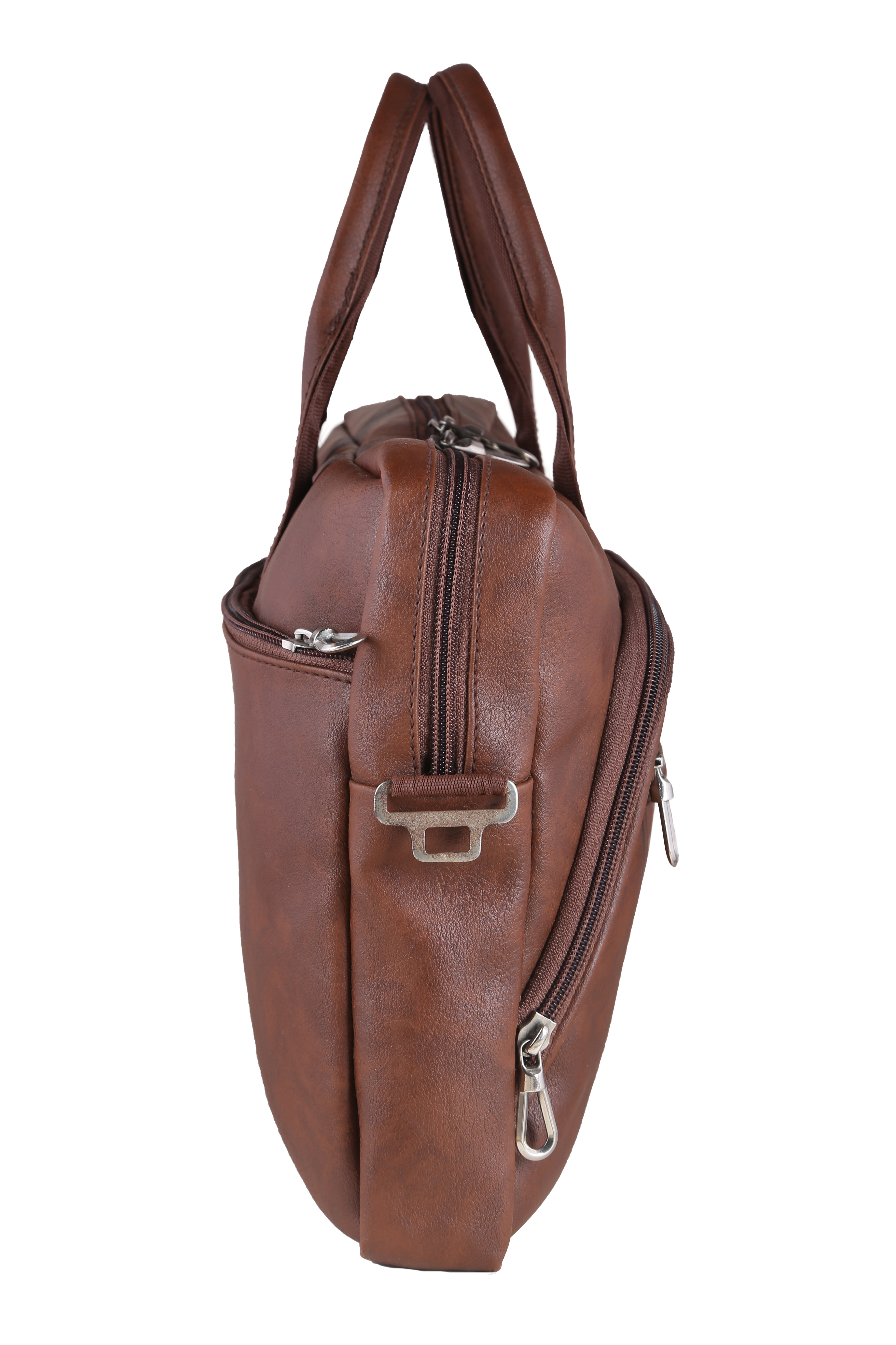 Messenger Laptop Bag - Leather, 15x11x3.5 Inch, Brown | Capacity: 5 Liters/day, Solid Design, Zip Closure, Lightweight At 500 Grams