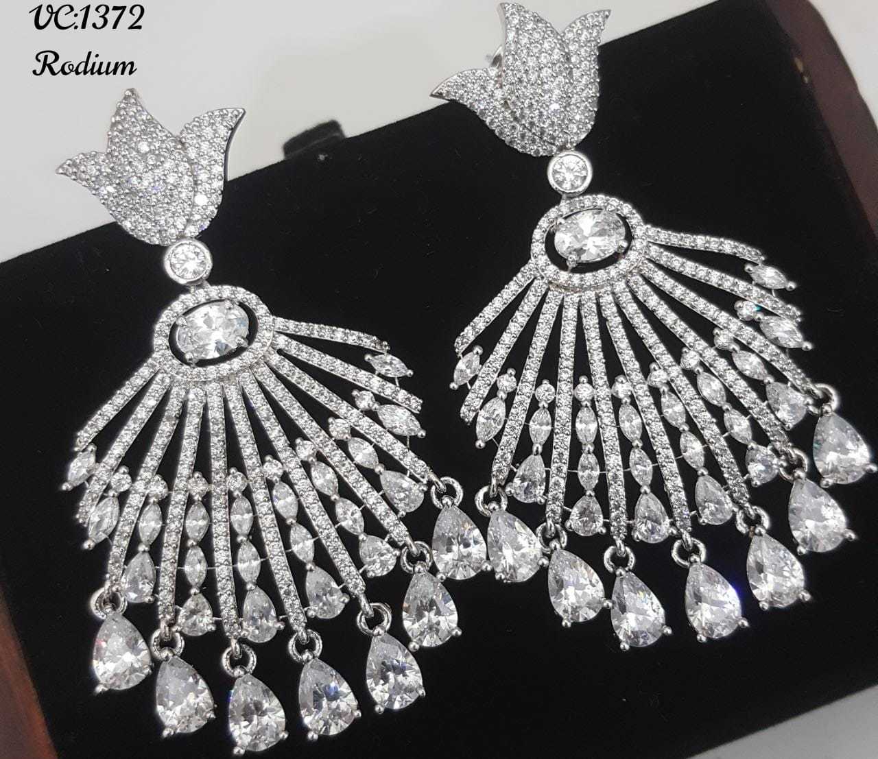 Fancy Rose White Ad Earrings Excellent