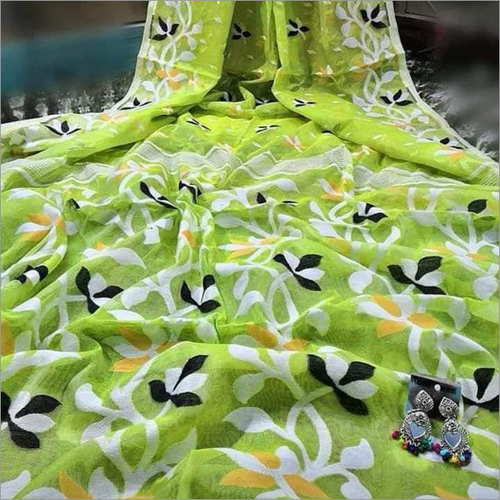 Ladies Green Soft Jamdani Saree