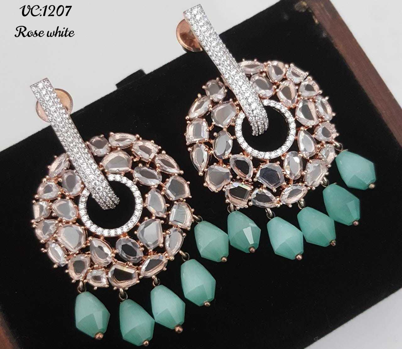 Fancy Rose White Ad Earrings Excellent