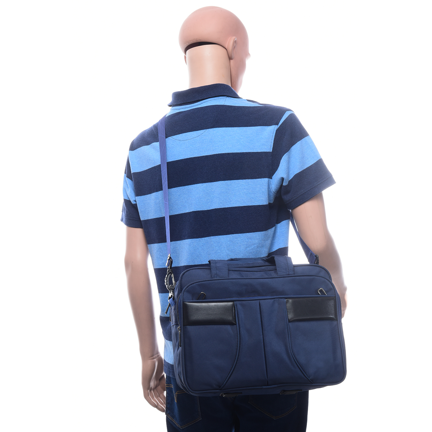 Blue Office Bag - Fabric, 14x11x6 Inches, Blue | High Strength, Alluring Appearance, Highly Spacious, Extremely Durable, 500 Grams