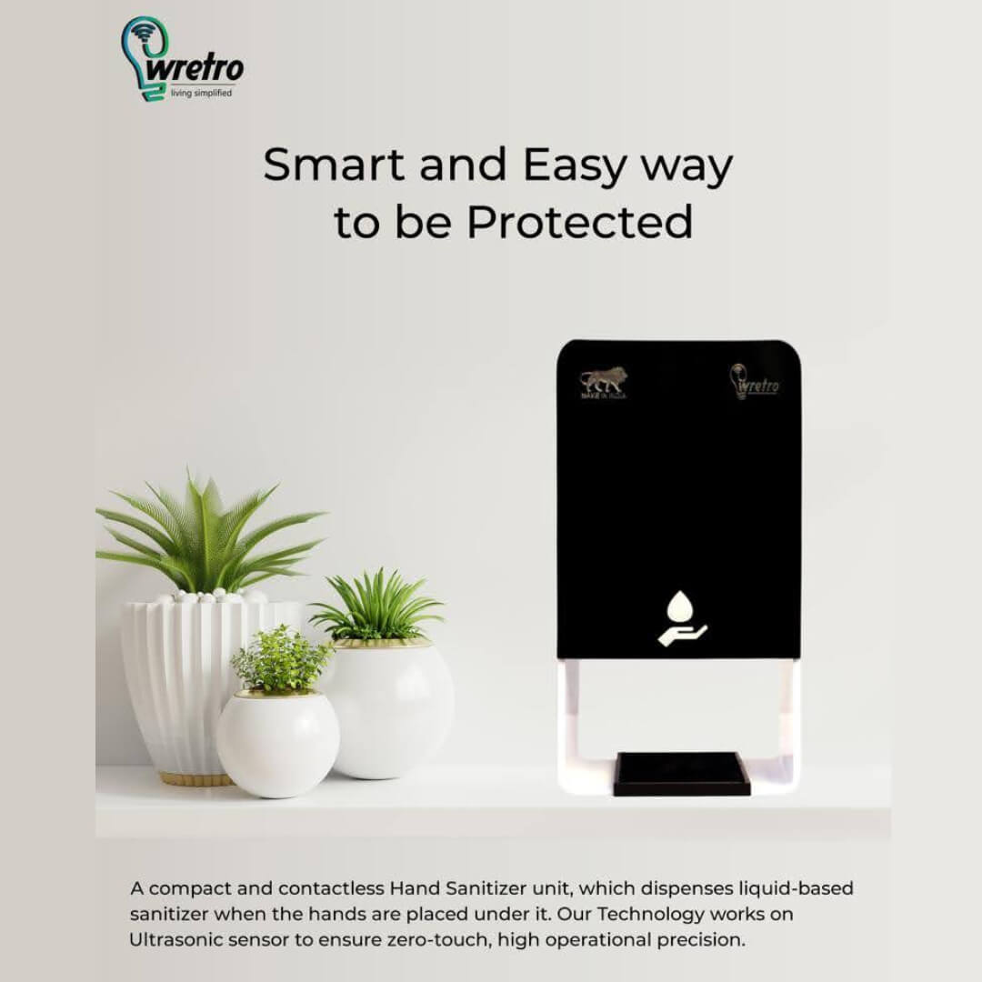 Automatic Sanitizer Dispenser - Plastic, Touchless Dispensing, Ultrasonic Sensor, 1ml Per Dispense, Wall Mountable, Customizable Design | Easy Refill, 1500 Refills, Environmentally Friendly, Backlit Led Indicators