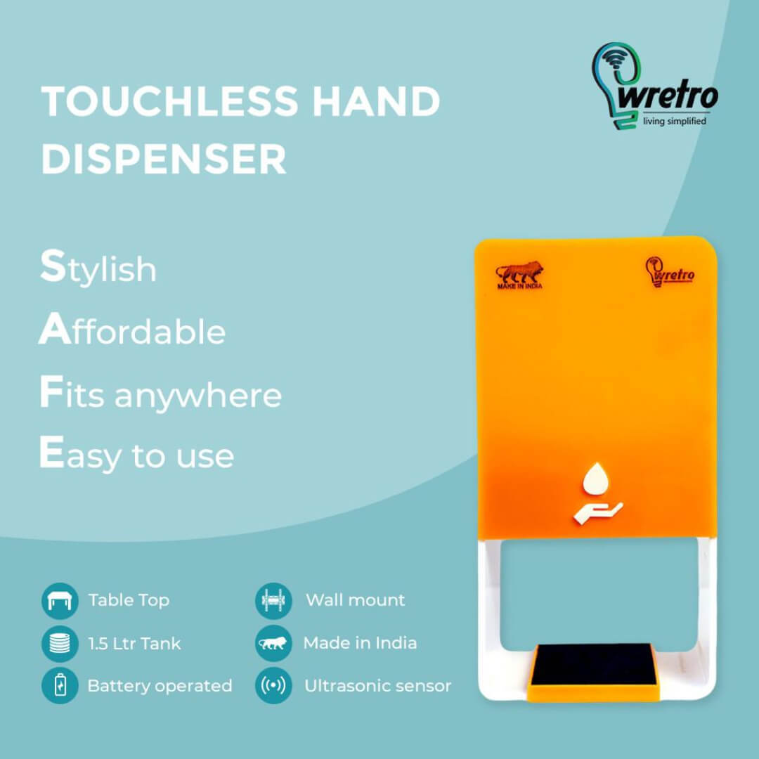 Automatic Sanitizer Dispenser - Plastic, Touchless Dispensing, Ultrasonic Sensor, 1ml Per Dispense, Wall Mountable, Customizable Design | Easy Refill, 1500 Refills, Environmentally Friendly, Backlit Led Indicators