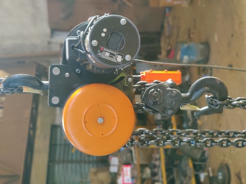 Chain Pulley - 2 Ton Capacity, 10 Meter Maximum Lifting Height | Manual Power Source, Integral Trolley, Forged Steel Hook, Powder Coated Finish