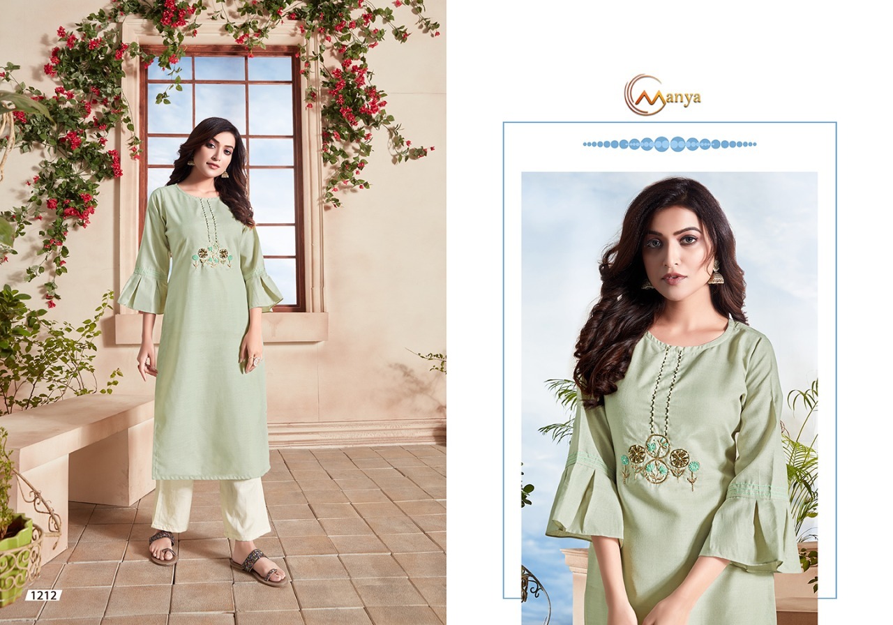 Classic Cotton Kurti - Cotton Slubby With Hand Embroidery, Sizes M(38) To 3xl(46), Quick Dry, Washable, 3-4th Sleeve Style, Embroidered Pattern, Customized Logo
