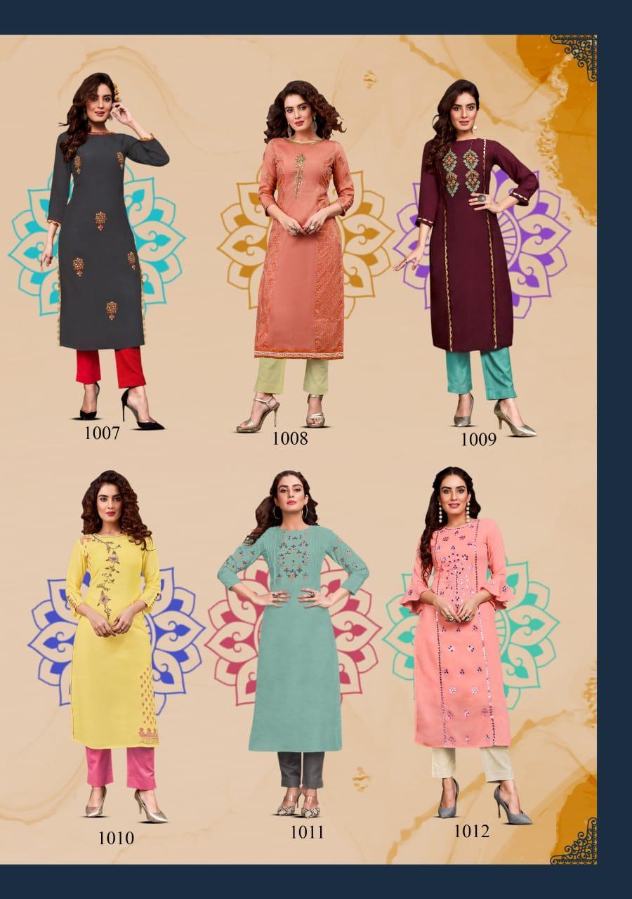 Dry Cleaning Fashion Saga Vol 1 Muslin With Khatli Work Kurti With Pent