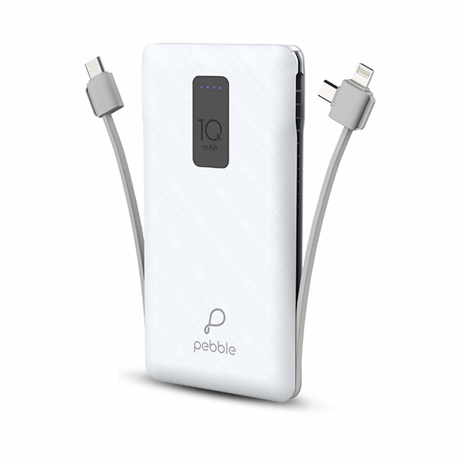 Black | White Pebble Ace+ 10000 Mah Power Bank