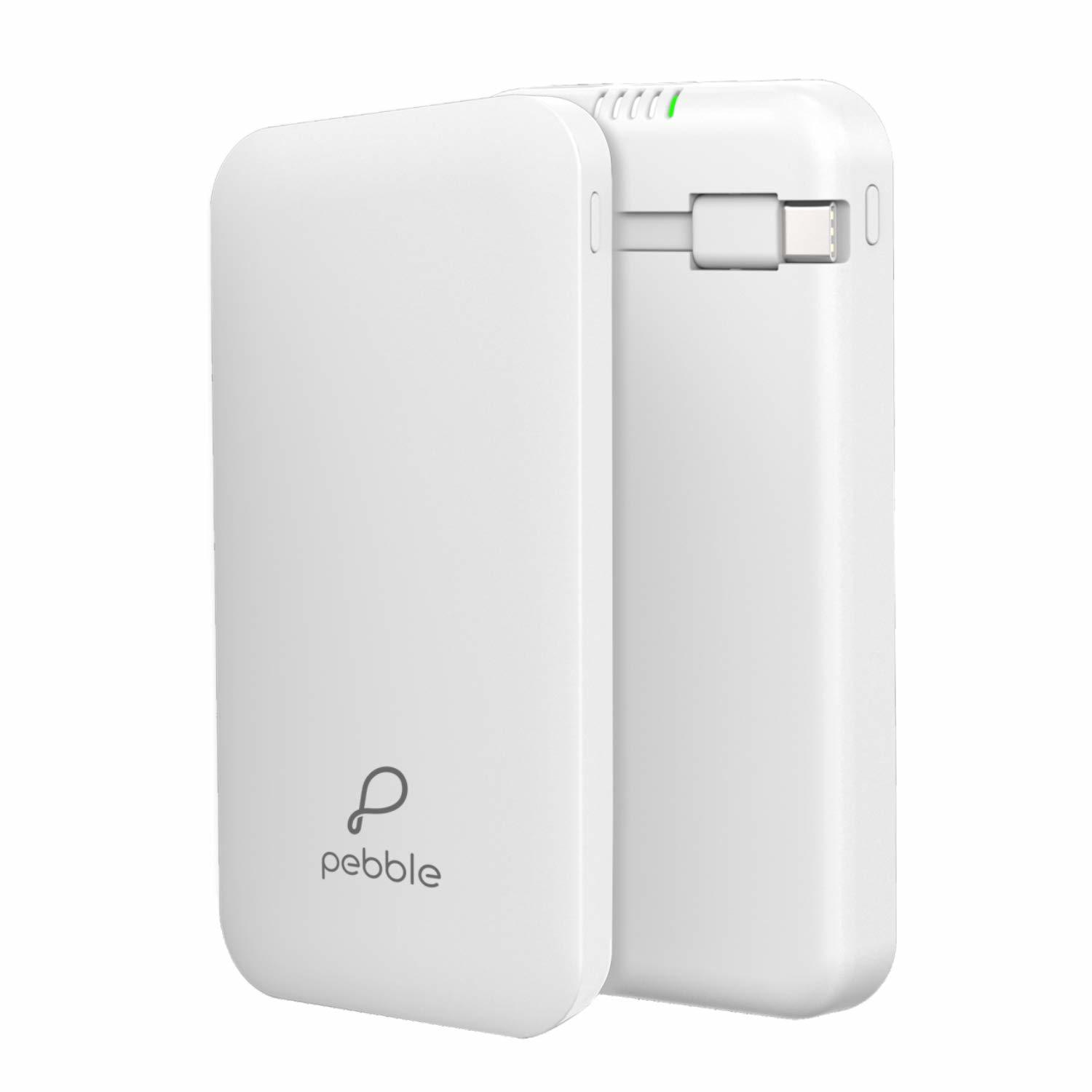 Black | White Pebble Flash 10000 Mah Power Bank