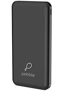 Pebble Volt Power Bank - 10000 Mah, Fast Charging & Recharging, 2 Usb Output Ports, 10 Way Circuit Protection, Micro Usb & Type-c Input, Available In Black, White, Blue, Includes Micro Usb Cable, 6 Months Replacement Warranty