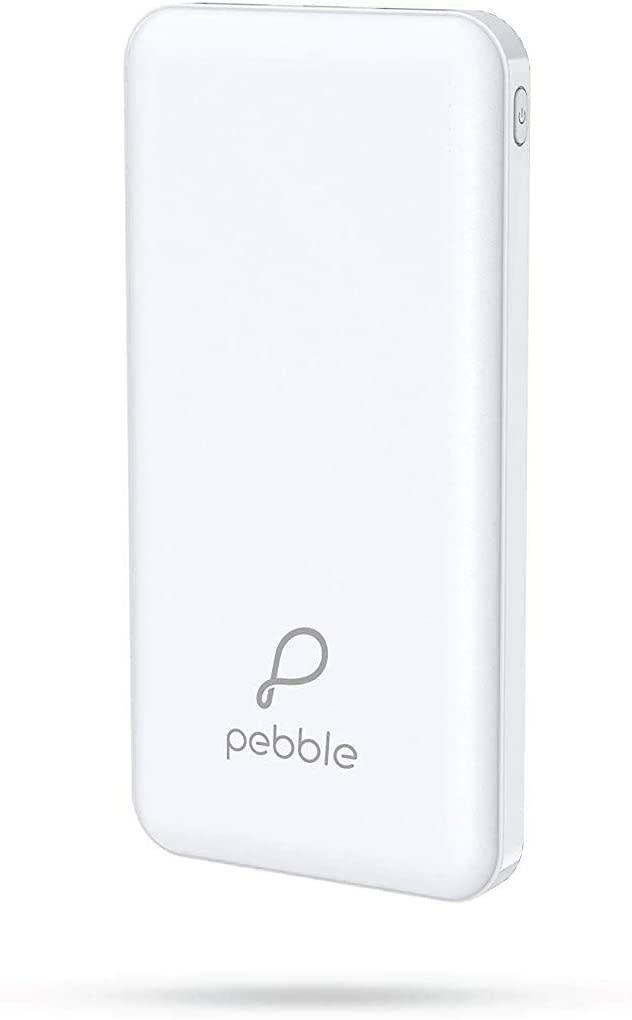 Pebble Volt Power Bank - 10000 Mah, Fast Charging & Recharging, 2 Usb Output Ports, 10 Way Circuit Protection, Micro Usb & Type-c Input, Available In Black, White, Blue, Includes Micro Usb Cable, 6 Months Replacement Warranty