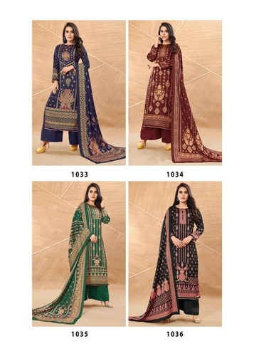 EleganceTOP - Tusser Silk Digital Printed Salwar Suit Set, Washable, All-Season Wear