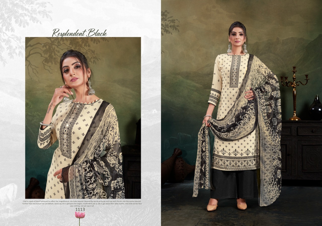 Ragini Pashmina Printed Suits - Pure Pashmina With Mirror Work, Pure Bemberg Dupatta | Washable, Suitable For All Seasons