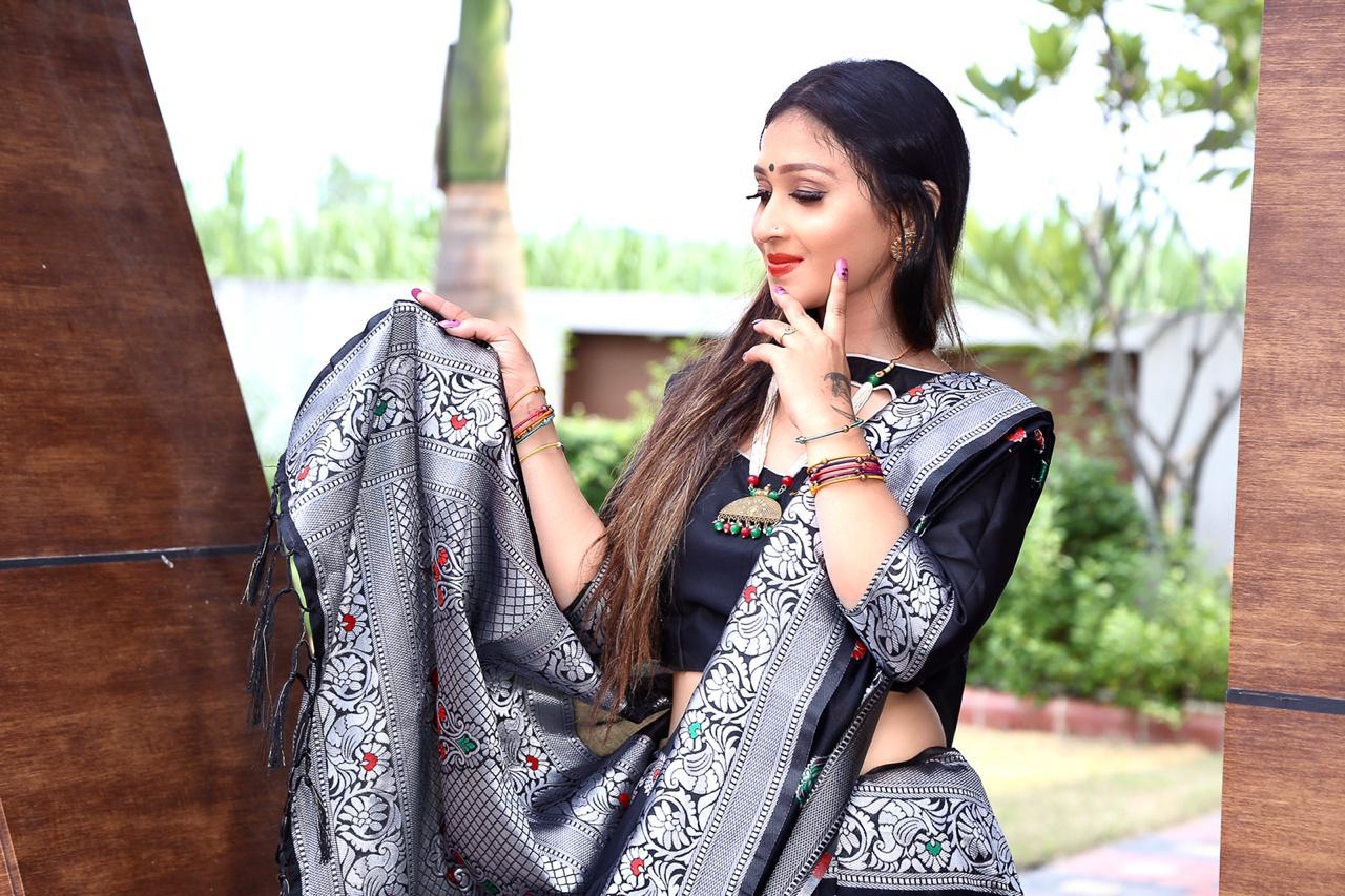 Multi Colour Soft Silk With Beautiful Saree