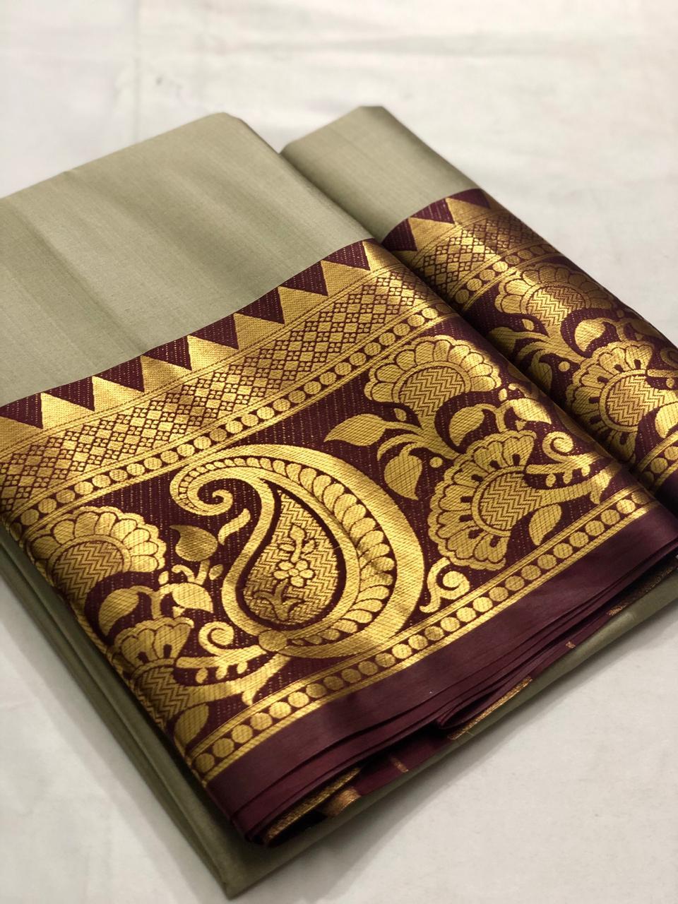 Multi Colour Pure Mercerised Cotton Silk In Exclusive Border Design!!