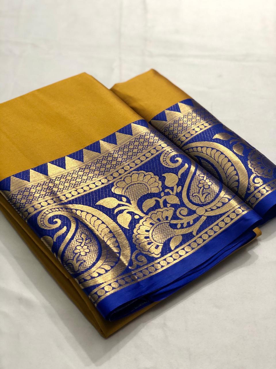 Multi Colour Pure Mercerised Cotton Silk In Exclusive Border Design!!