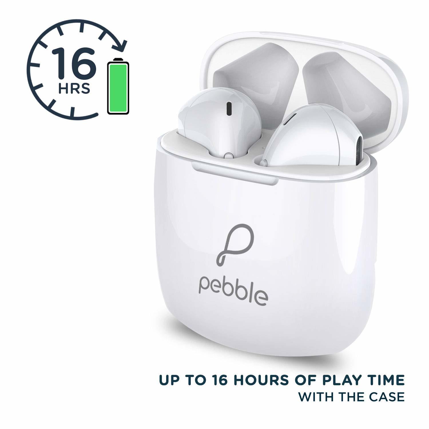 White Pebble Duet True Wireless Earpods