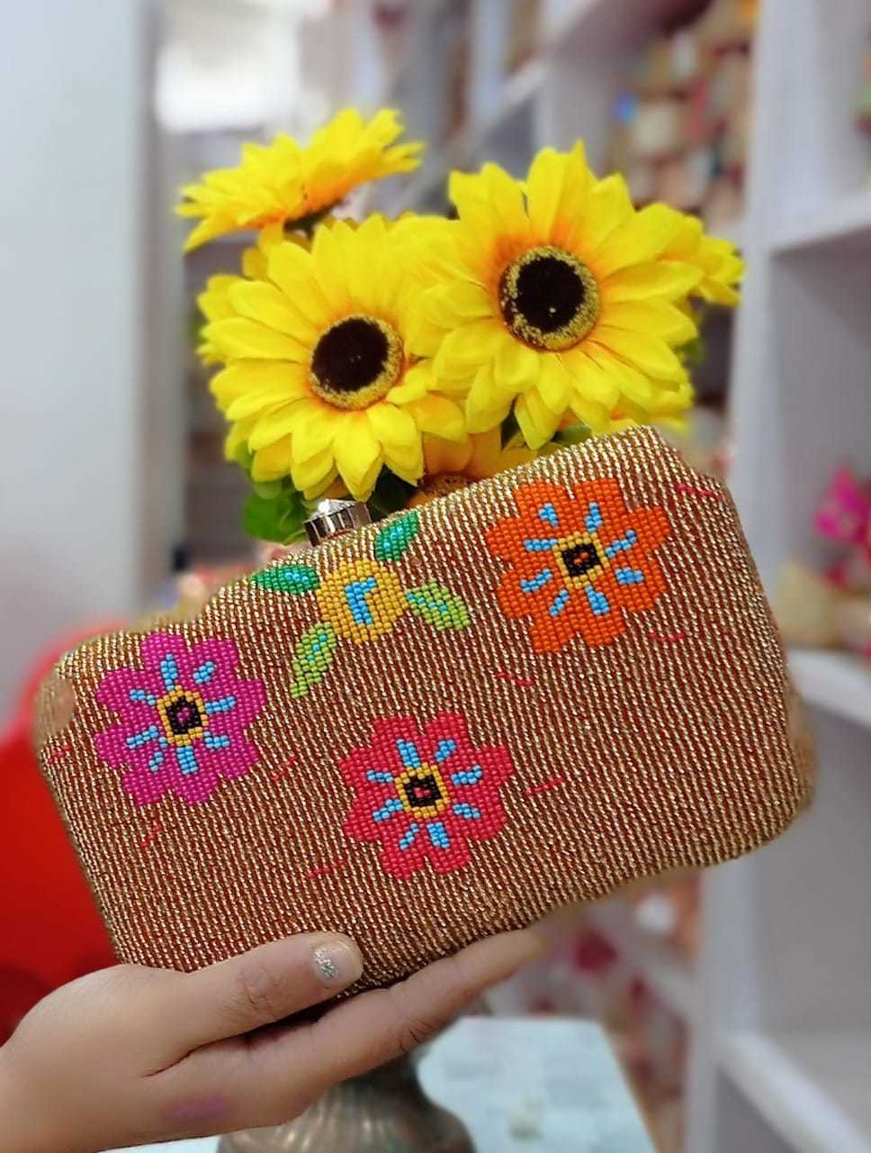 Majenta Embroidered Clutch