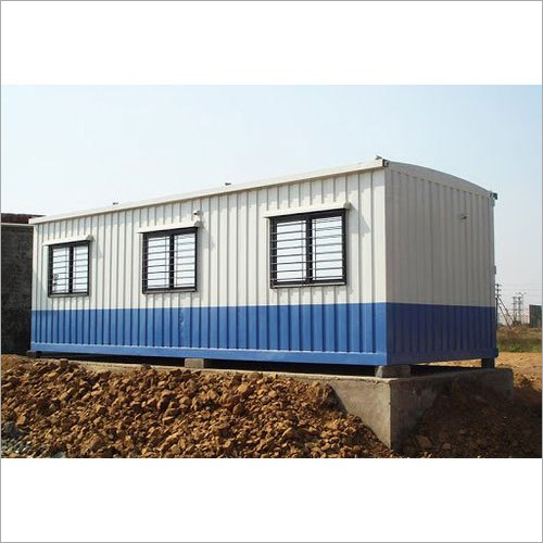 MS Portable Office Cabin - MS Prefabricated Structure, 20x10 Feet, White Color, Aluminum Sliding Window, Vinyl Mat Flooring, Dual Door Options