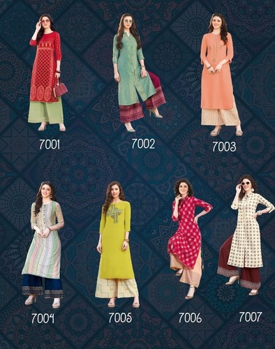 Dry Cleaning Kurti With Plazzo
