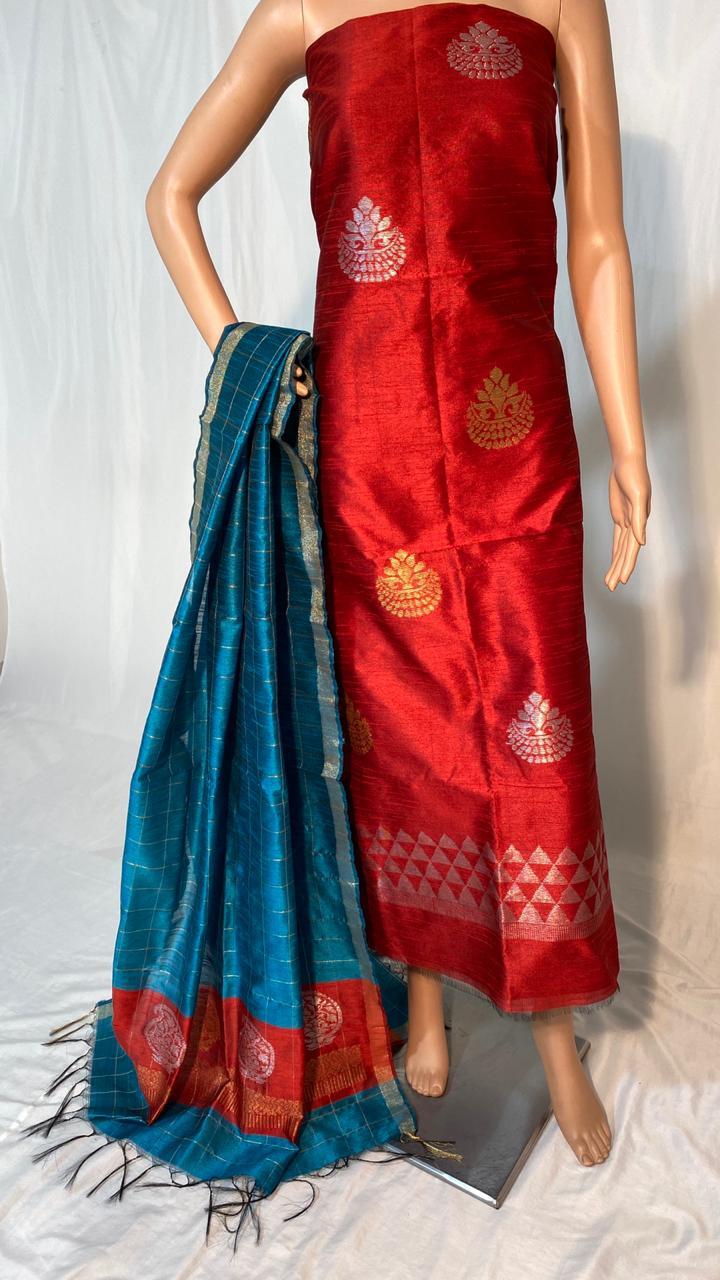 Indian Beautifull Poly Dupion Raw Silk Kurti