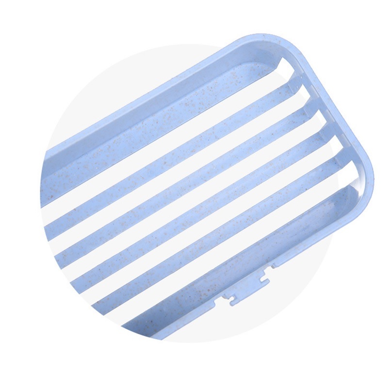 Double Layer Soap Dish Tray With Sticker - Wheat Straw, 13x7.8x15.3 Cm , Soap Case For Bathroom With Random Shade, Lightweight 150 Gms