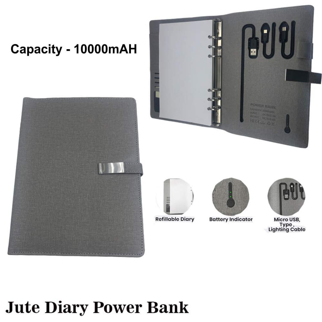 Jute Diary Power Bank 10000mah