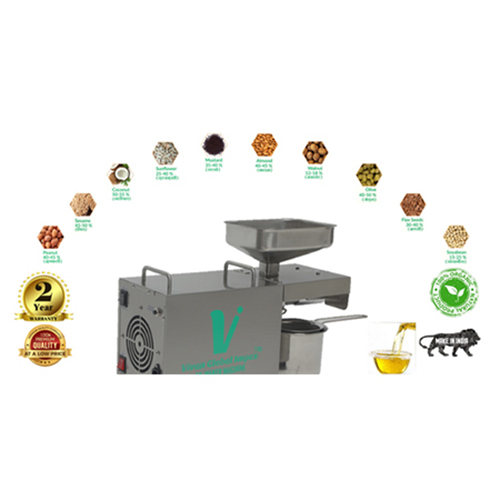 Screw Oil Press Machine - MS Material, 400W Power | Semi-Automatic, Silver Color, Warranty Included