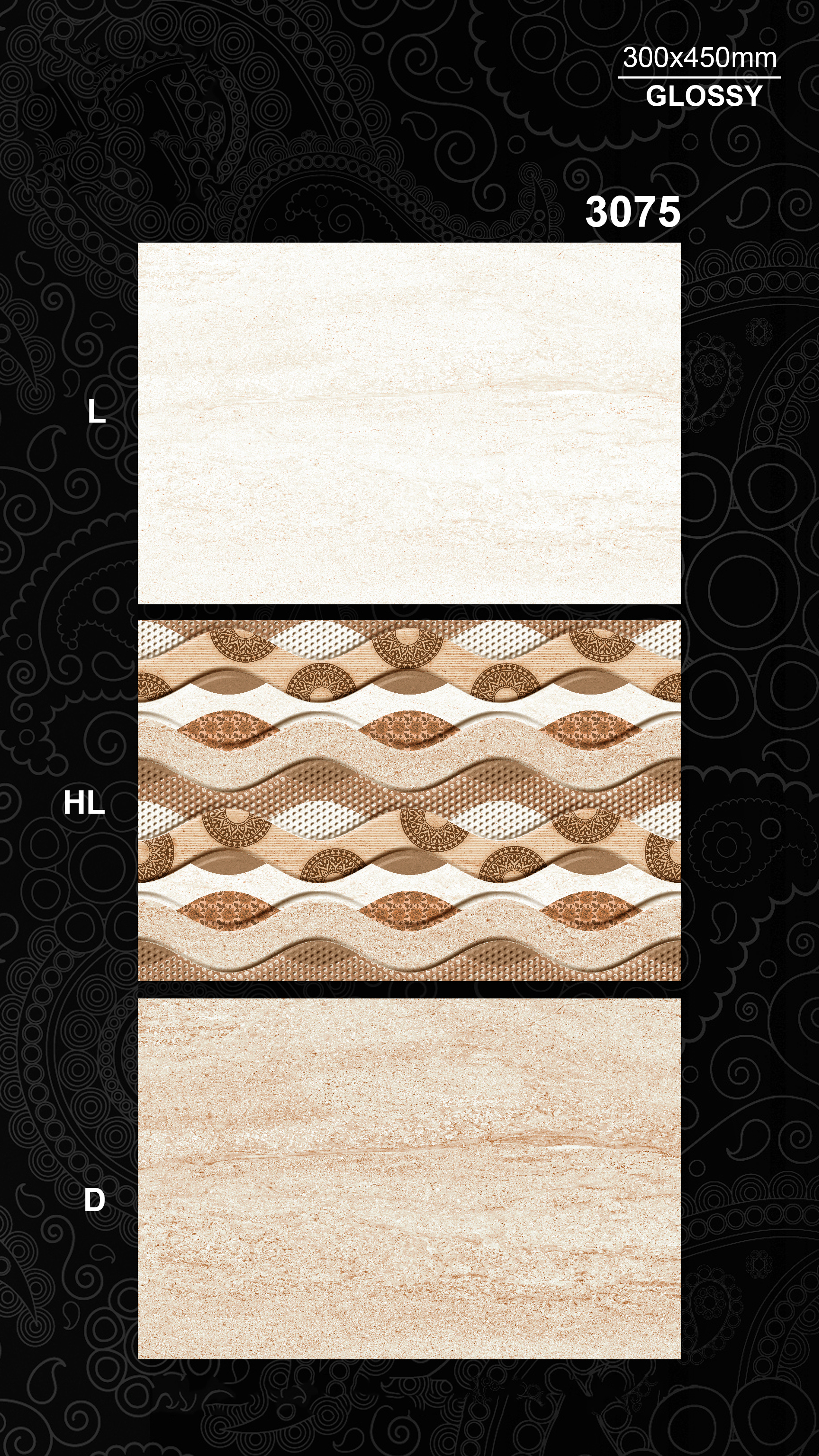 Any Color 30 X 45cm Ceramic Wall Tile