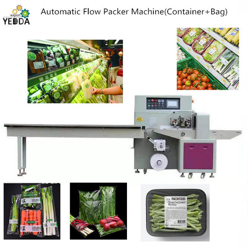 YDUX-450 Stainless Steel Flow Packaging Machine - 4020x800x1450mm | Anti-Empty Package, Three Servo Motors, Drag Chain Output, Conveyor Belt, Ink Code Printer, Dual Detection Sensors
