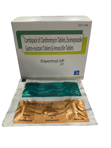 Clarithromycin, Esomeprazole & Amoxicillin Tablet General Medicines