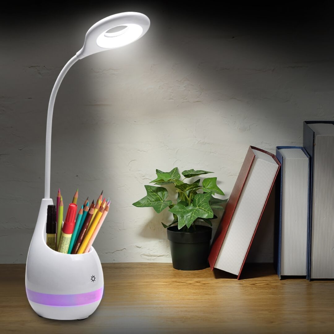 4 In 1 Led Touch Lamp - Abs Acrylic Material, Standard Size, White Color | Usb Rechargeable, Waterproof, Adjustable Brightness, Eco-friendly Design