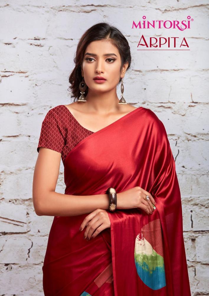 Mix Japan Satin Top Quantity Saree