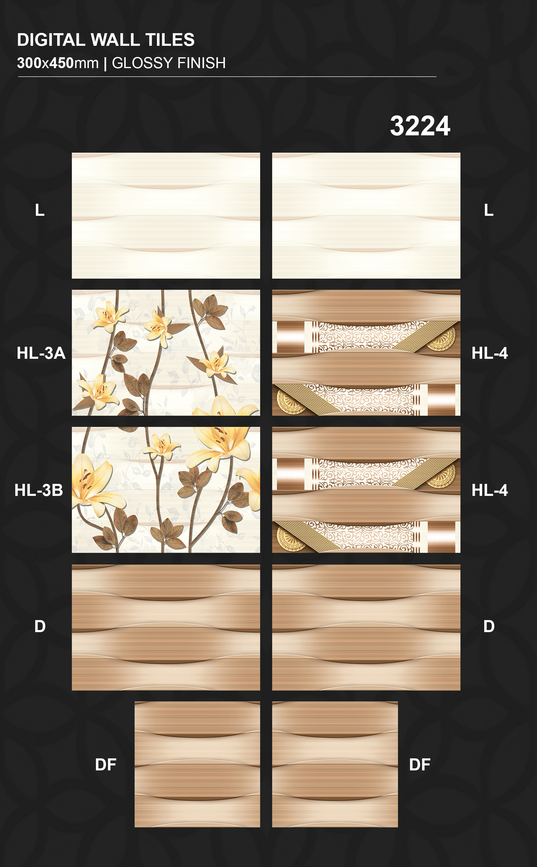 Any Color Best Quality 300x450mm Glossy Finished Ceramic Wall Tiles