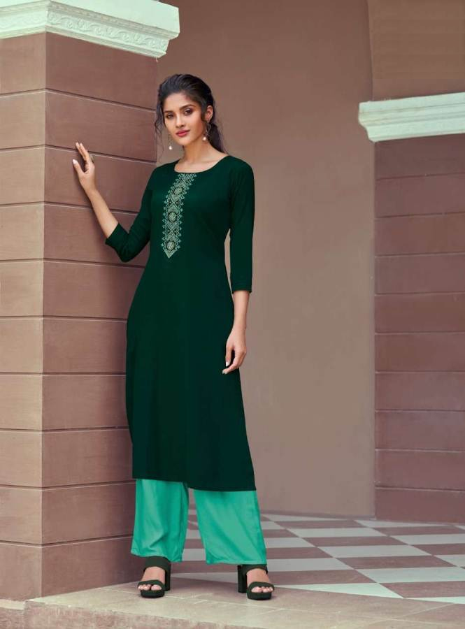 Multi Rayon With Embroidery Work