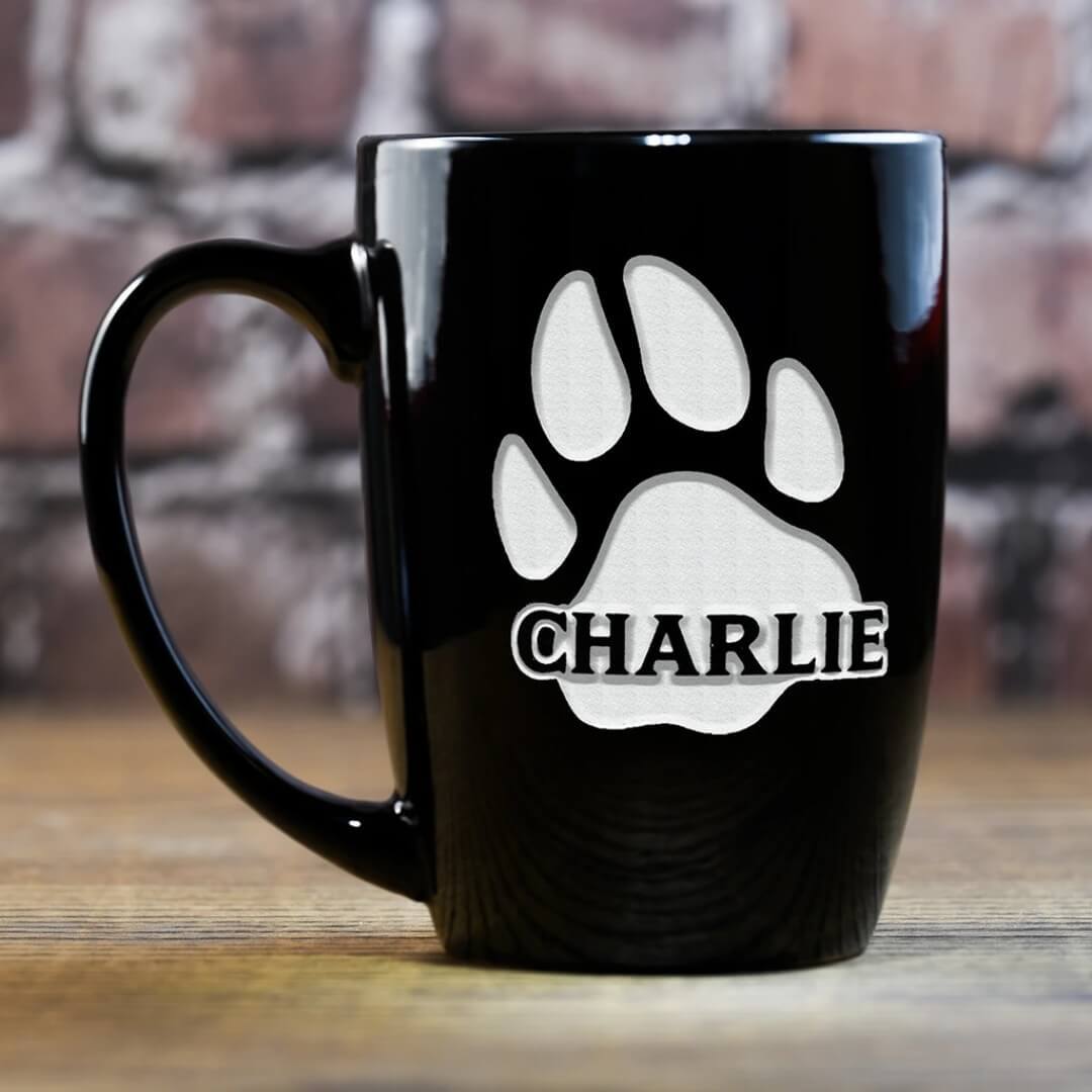Engraved Mug - Laser Engraved Ceramic 11 Oz - Red Blue Or Black With White Engraving Dishwasher & Microwave Safe Perfect For Coffee Lovers