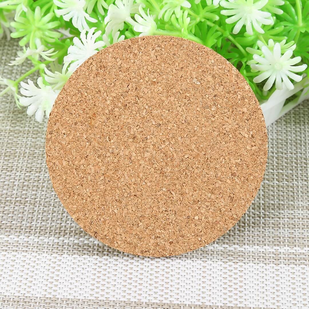 Catchable Cork Coasters - Durable Absorbent Material, Set Of 12 Round Coasters For Drink Protection And Rustic Home Decor