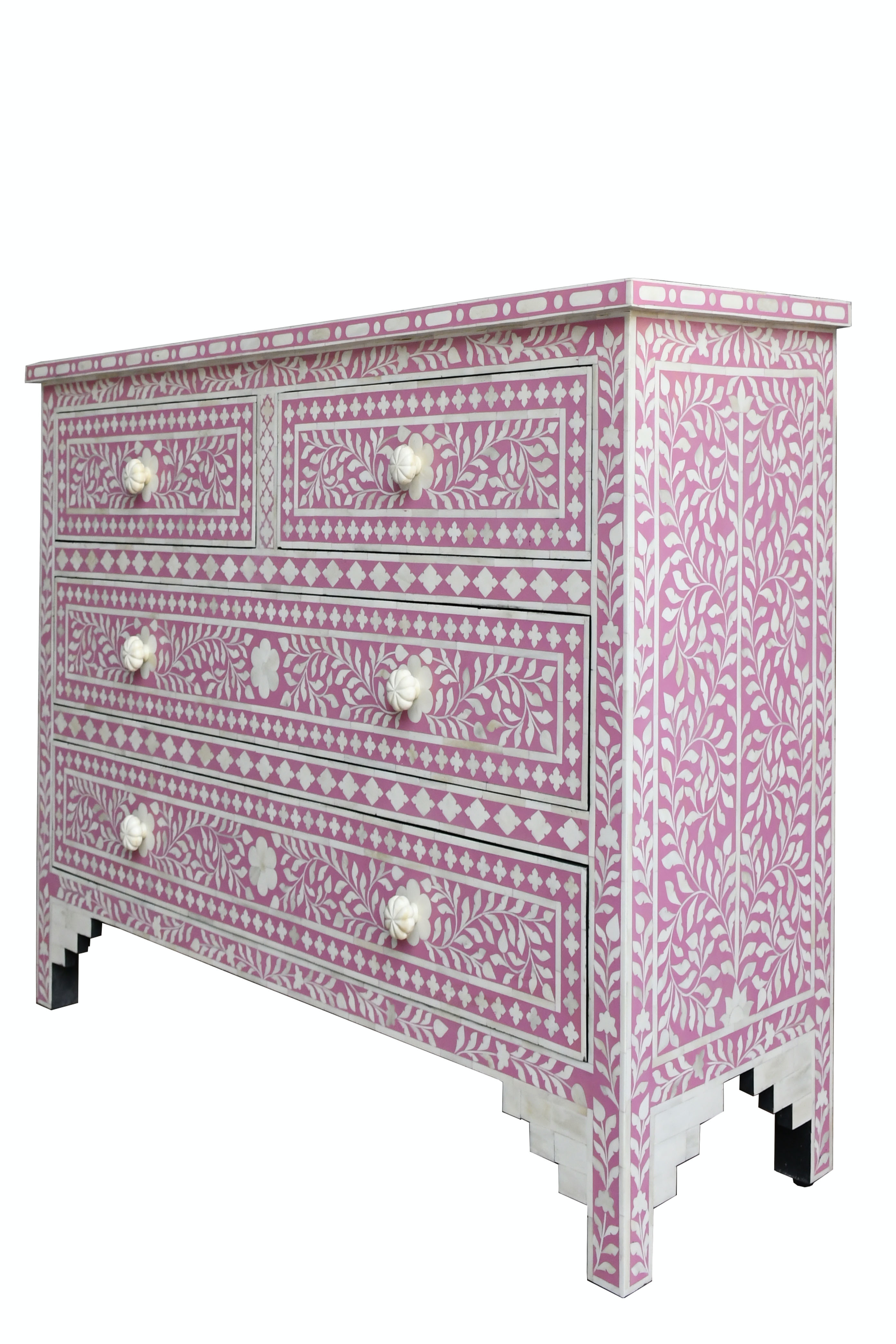 Chest Of Drawers - Bone Material, 4 Drawer Design For Elegant Storage