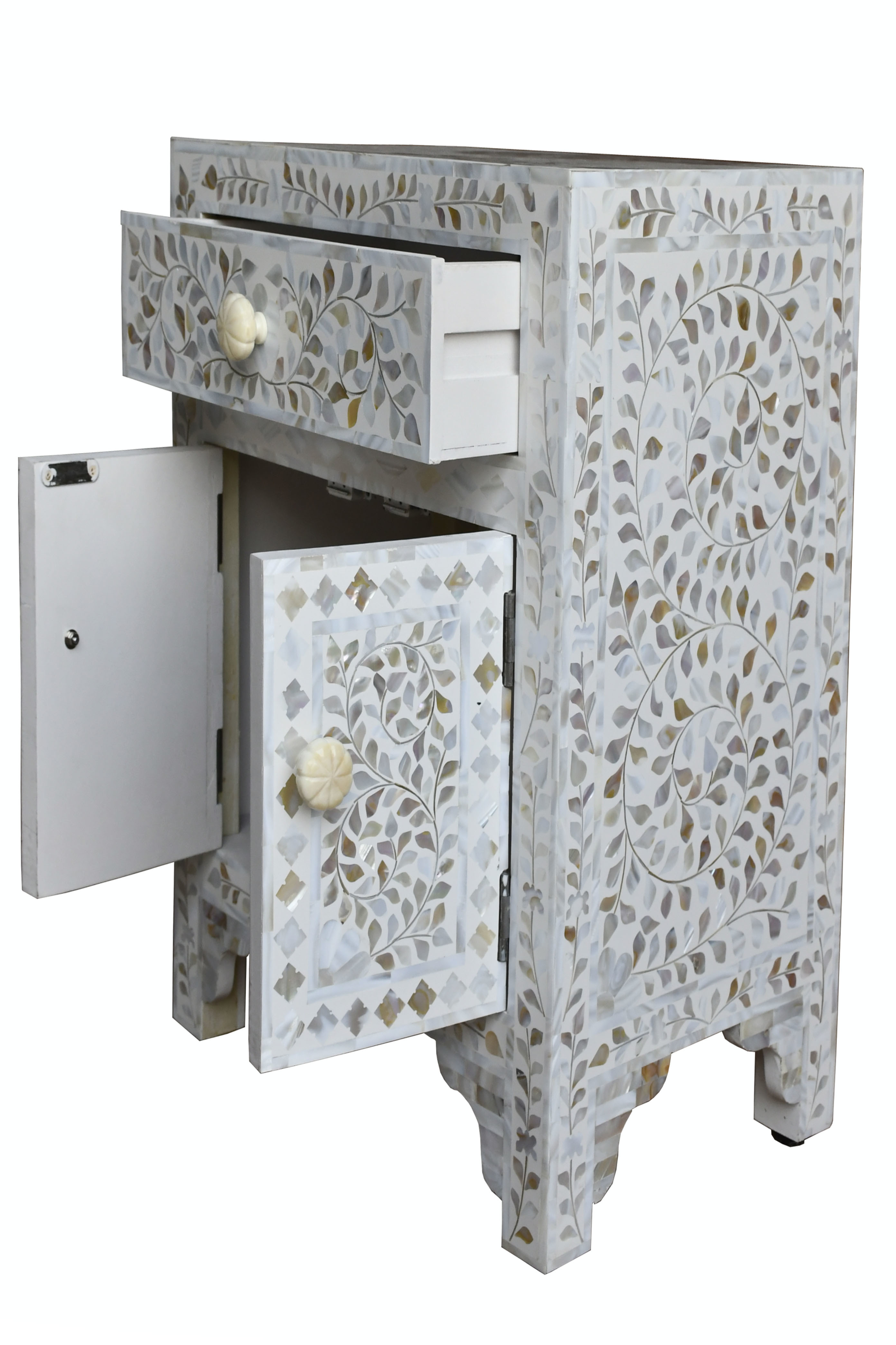 Bedside Mop - Bone Material, Elegant Furniture Design For Enhanced Nightstand Utility